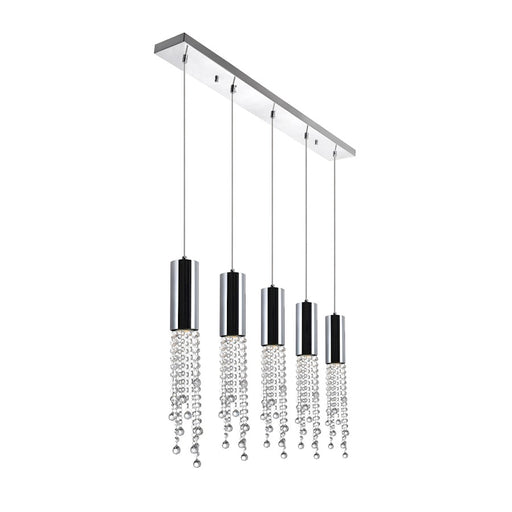 CWI Lighting Extended 5 Light Multi Light Pendant, Chrome