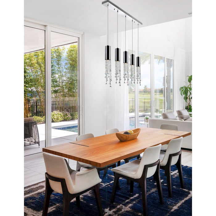 CWI Lighting Extended 5 Light Multi Light Pendant, Chrome