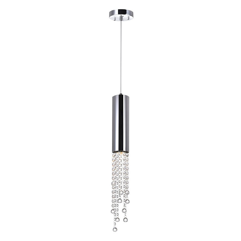 CWI Lighting Extended 1 Light Down Mini Pendant, Chrome