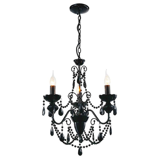 CWI Lighting Keen 3 Light Up Chandelier, Black - 5095P16B-3