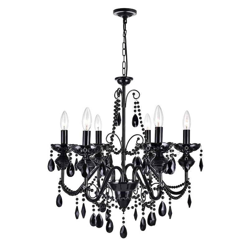 CWI Lighting Keen 6 Light Up Chandelier, Black