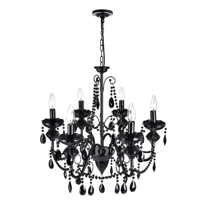 CWI Lighting Keen 6 Light Up Chandelier, Black
