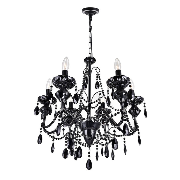 CWI Lighting Keen 6 Light Up Chandelier, Black