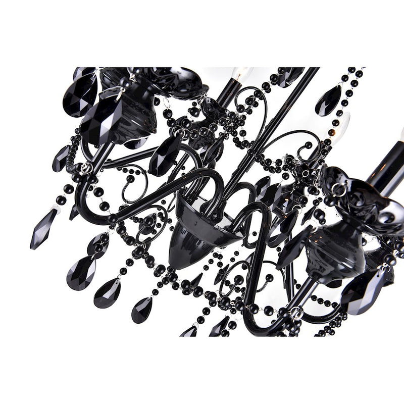 CWI Lighting Keen 6 Light Up Chandelier, Black