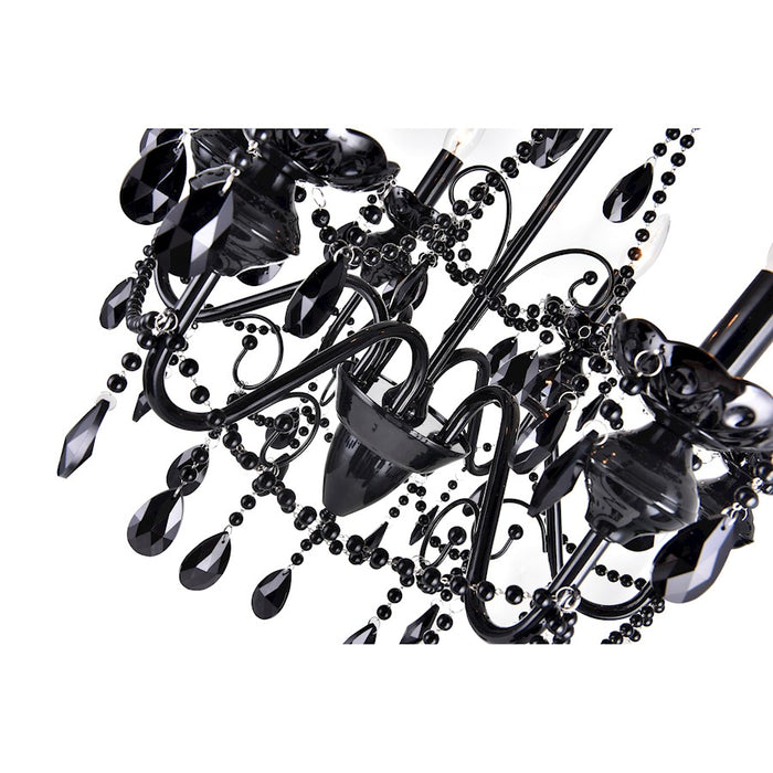 CWI Lighting Keen 6 Light Up Chandelier, Black