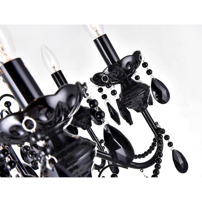 CWI Lighting Keen 6 Light Up Chandelier, Black