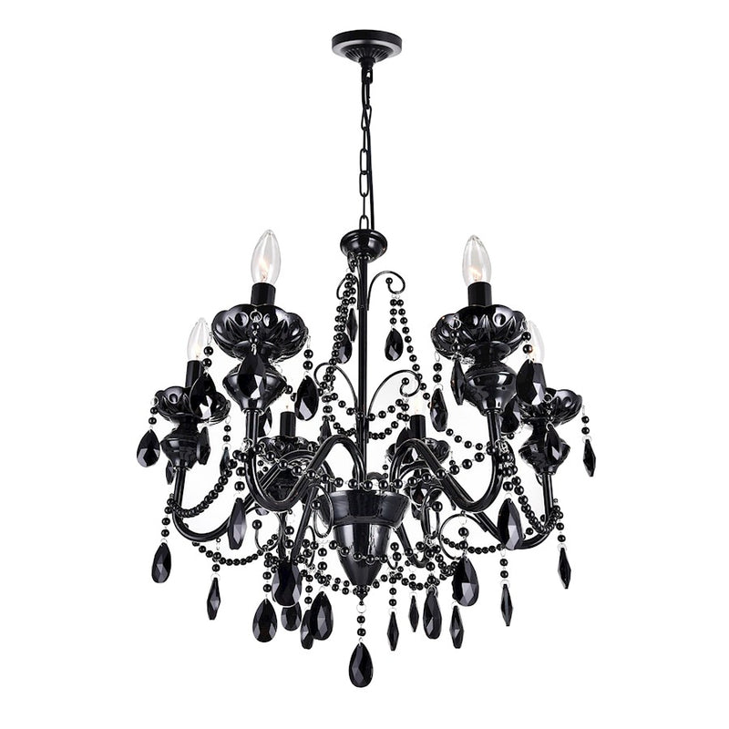 CWI Lighting Keen 6 Light Up Chandelier, Black