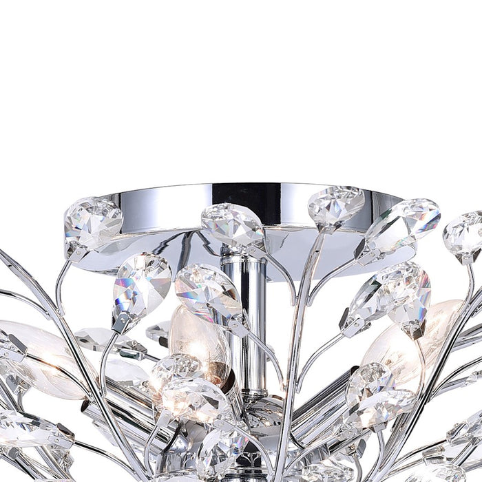 CWI Lighting Ivy 3 Light Drum Shade Flush Mount, Chrome