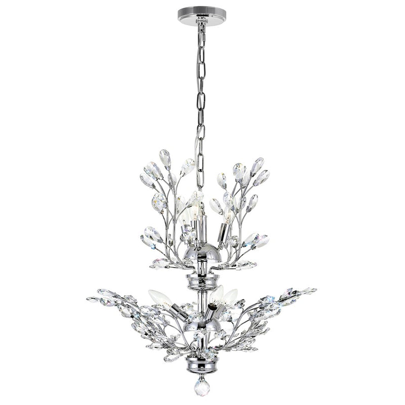 CWI Lighting Ivy 6 Light Chandelier, Chrome