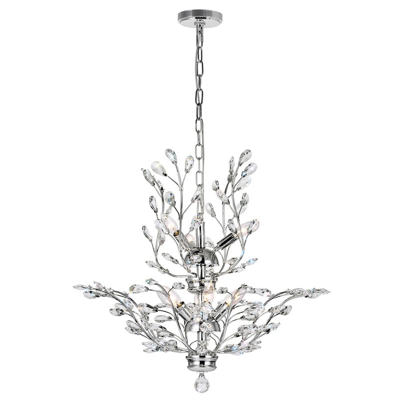 CWI Lighting Ivy 9 Light Chandelier, Chrome