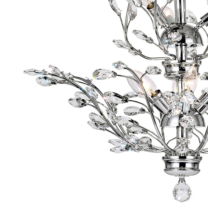 CWI Lighting Ivy 9 Light Chandelier, Chrome