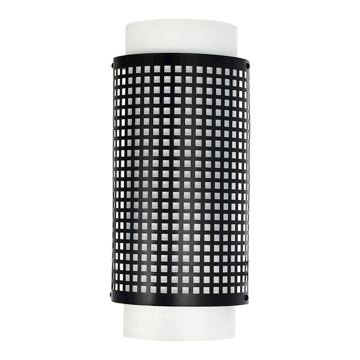 CWI Lighting Checkered 2 Light Wall Light, Black/Frosted