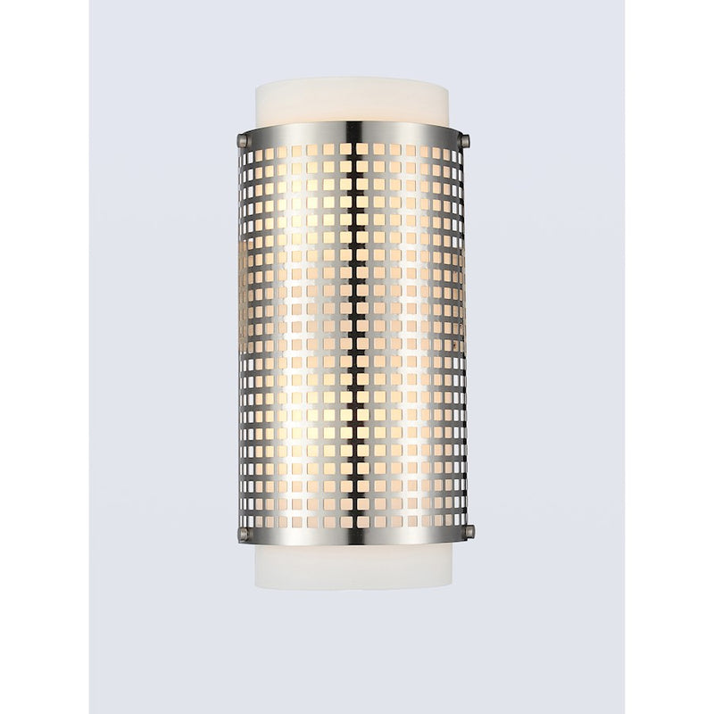 CWI Lighting Checkered 2 Light Wall Light, Satin Nickel/Frosted