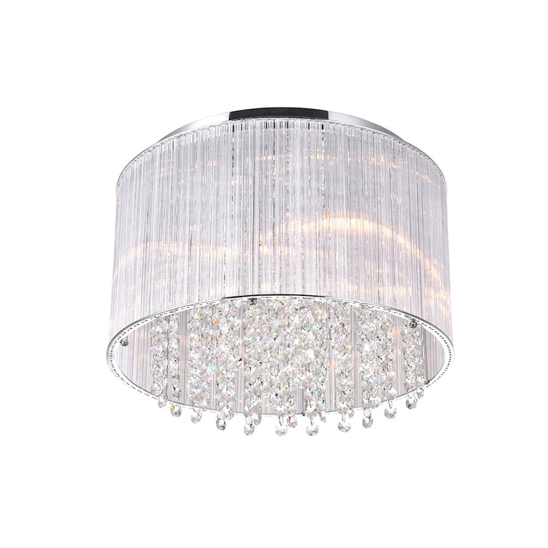 CWI Lighting Spring Morning 6 Light Drum Shade Flush Mount, Chrome