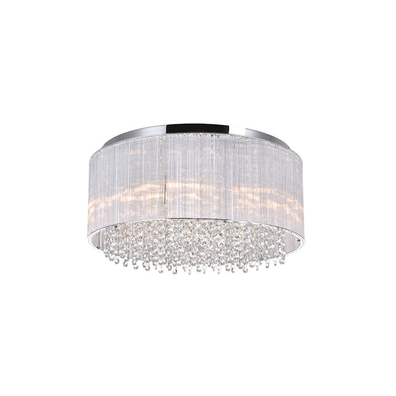 CWI Lighting Spring Morning 9 Light Drum Shade Flush Mount, Chrome