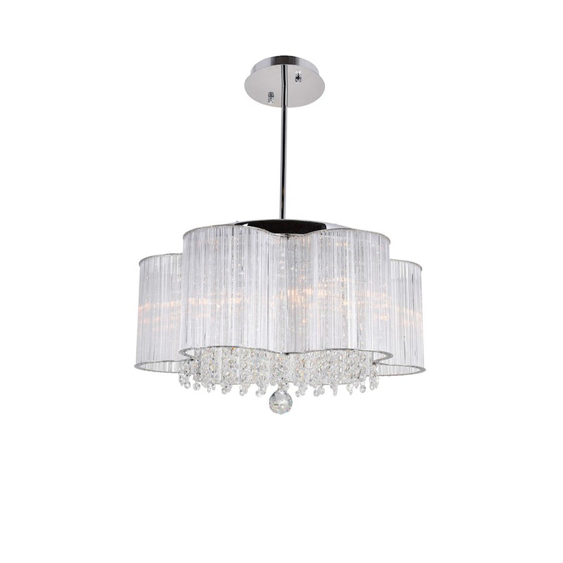 CWI Lighting Spring Morning 7 Light Down Chandelier, Chrome