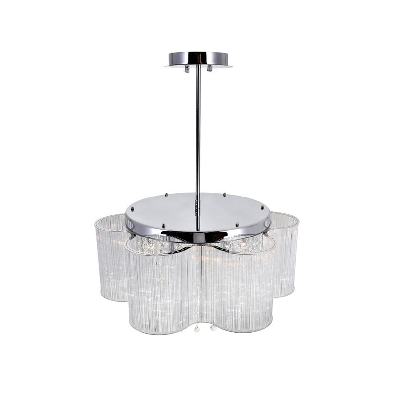 CWI Lighting Spring Morning 7 Light Down Chandelier, Chrome