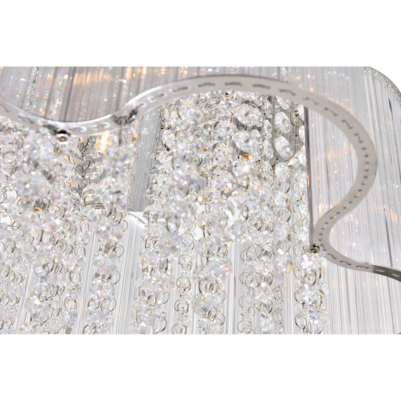 CWI Lighting Spring Morning 7 Light Down Chandelier, Chrome