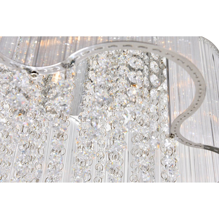 CWI Lighting Spring Morning 7 Light Down Chandelier, Chrome