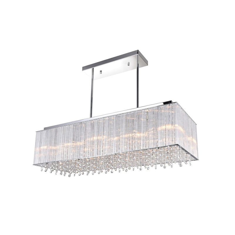 CWI Spring Morning 10 Light Drum Chandelier, Chrome