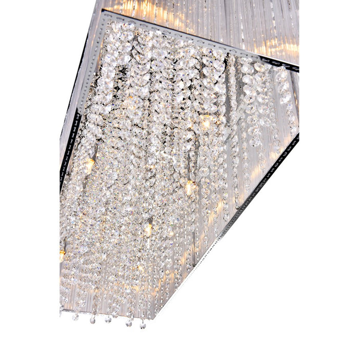 CWI Spring Morning 10 Light Drum Chandelier, Chrome
