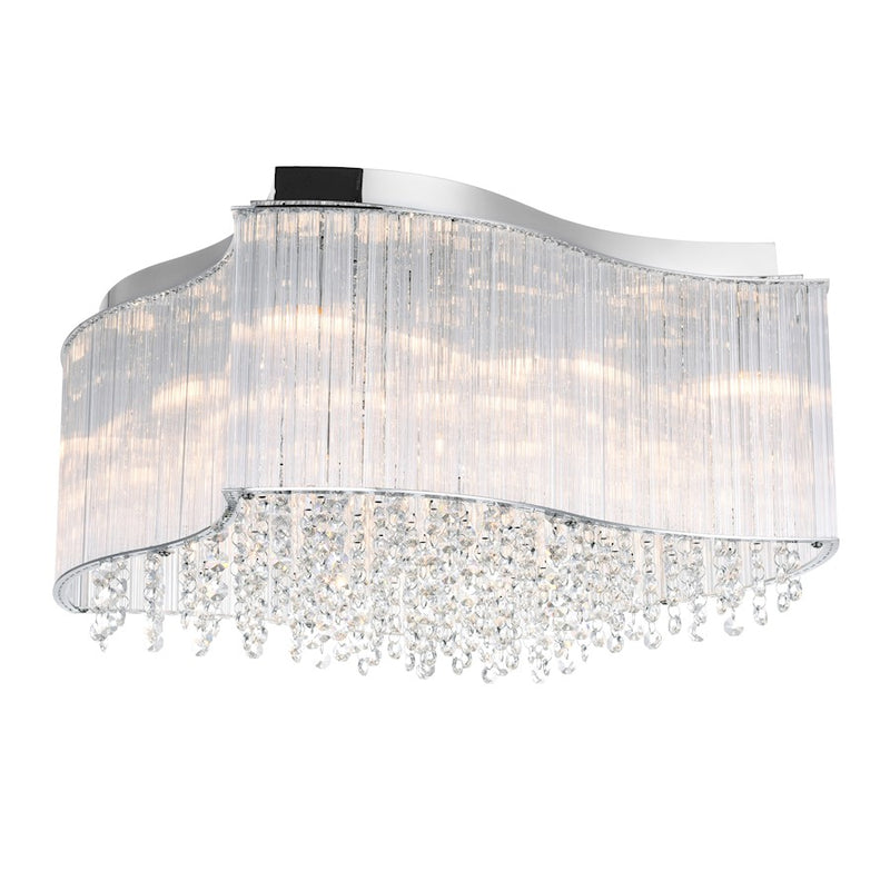 CWI Lighting Elsa 10 Light Drum Shade Flush Mount, Chrome