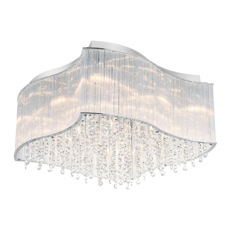 CWI Lighting Elsa 10 Light Drum Shade Flush Mount, Chrome