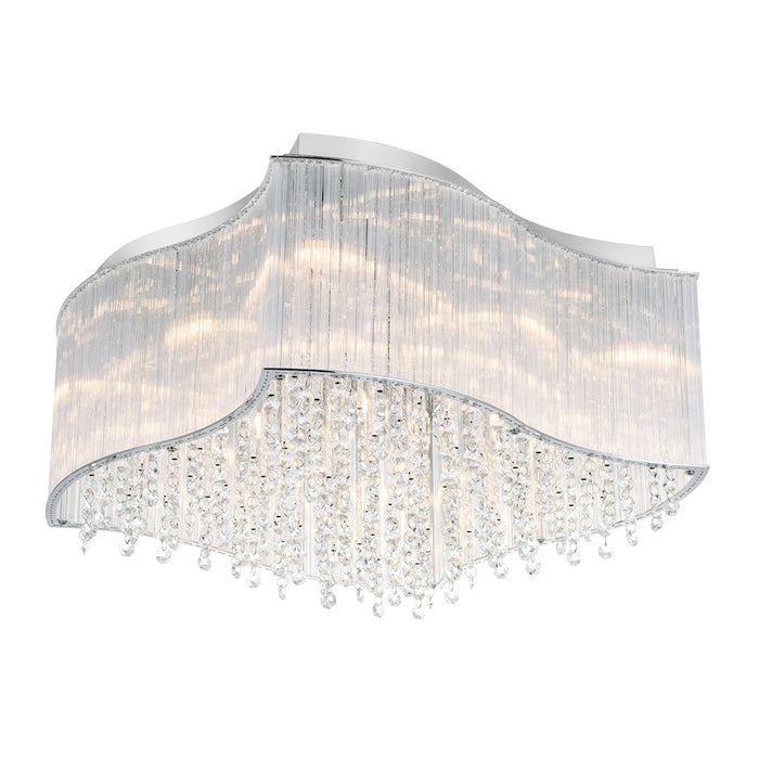 CWI Lighting Elsa 10 Light Drum Shade Flush Mount, Chrome