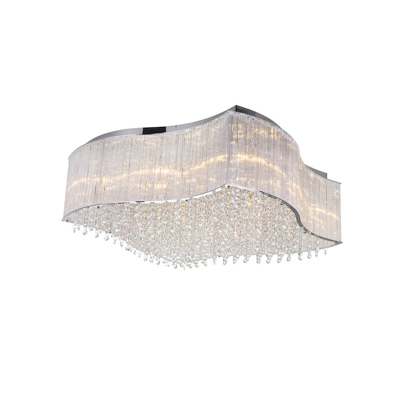 CWI Lighting Elsa 12 Light Drum Shade Flush Mount, Chrome