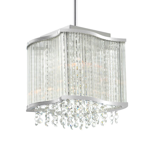 CWI Lighting Elsa 3 Light Drum Shade Mini Pendant, Chrome