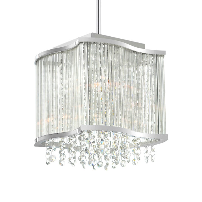 CWI Lighting Elsa 3 Light Drum Shade Mini Pendant, Chrome