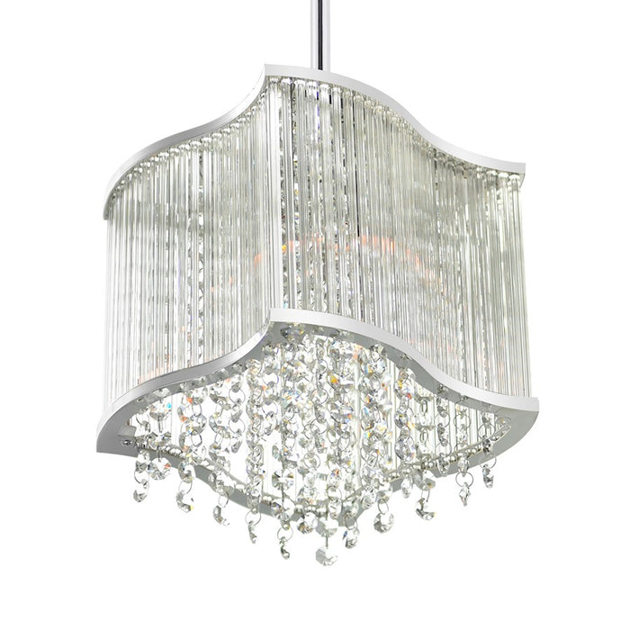 CWI Lighting Elsa 3 Light Drum Shade Mini Pendant, Chrome