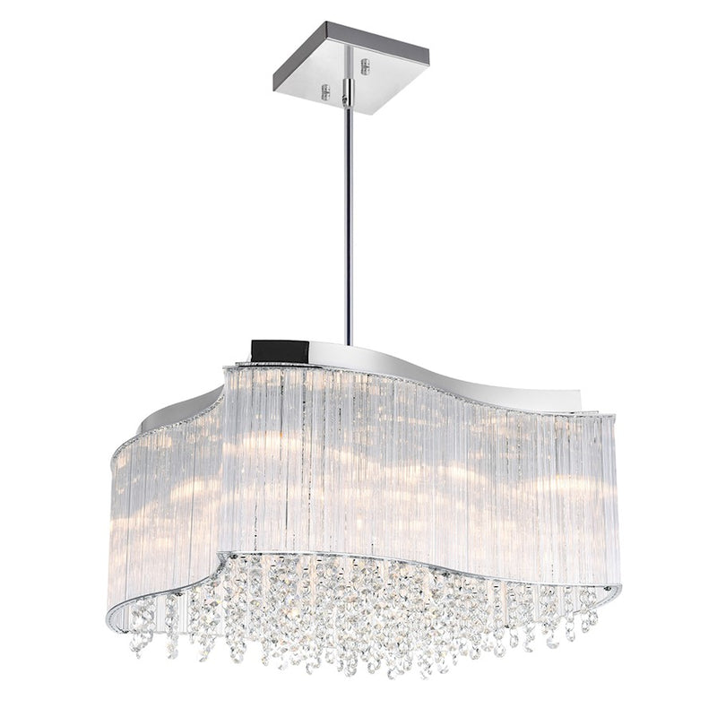 CWI Lighting Elsa 10 Light Drum Shade Chandelier, Chrome
