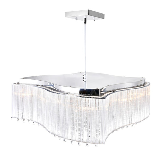 CWI Lighting Elsa 10 Light Drum Shade Chandelier, Chrome
