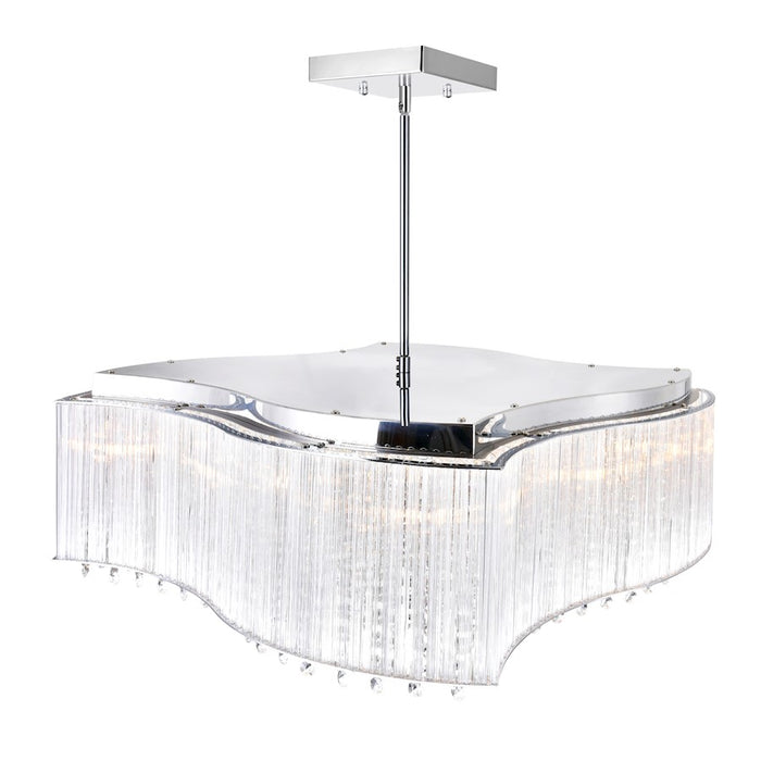 CWI Lighting Elsa 10 Light Drum Shade Chandelier, Chrome