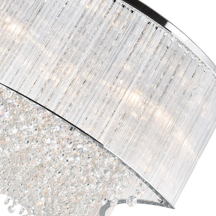 CWI Lighting Elsa 10 Light Drum Shade Chandelier, Chrome