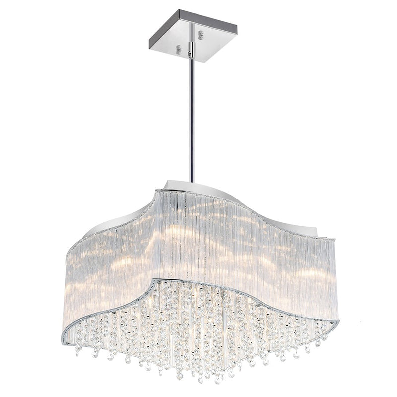 CWI Lighting Elsa 10 Light Drum Shade Chandelier, Chrome