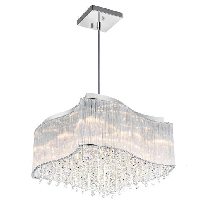 CWI Lighting Elsa 10 Light Drum Shade Chandelier, Chrome