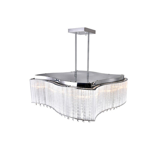 CWI Lighting Elsa 12 Light Drum Shade Chandelier, Chrome