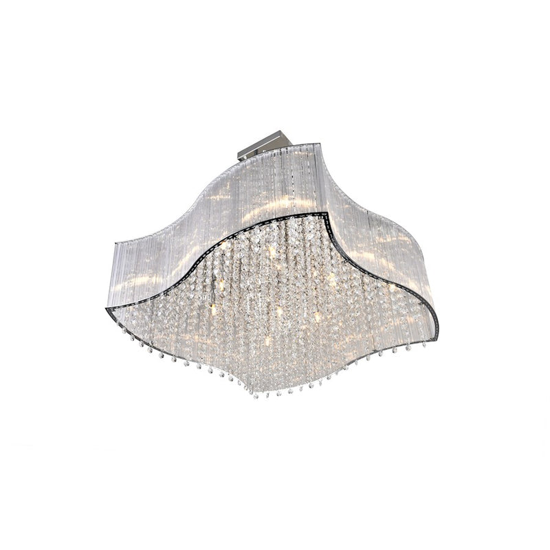 CWI Lighting Elsa 12 Light Drum Shade Chandelier, Chrome
