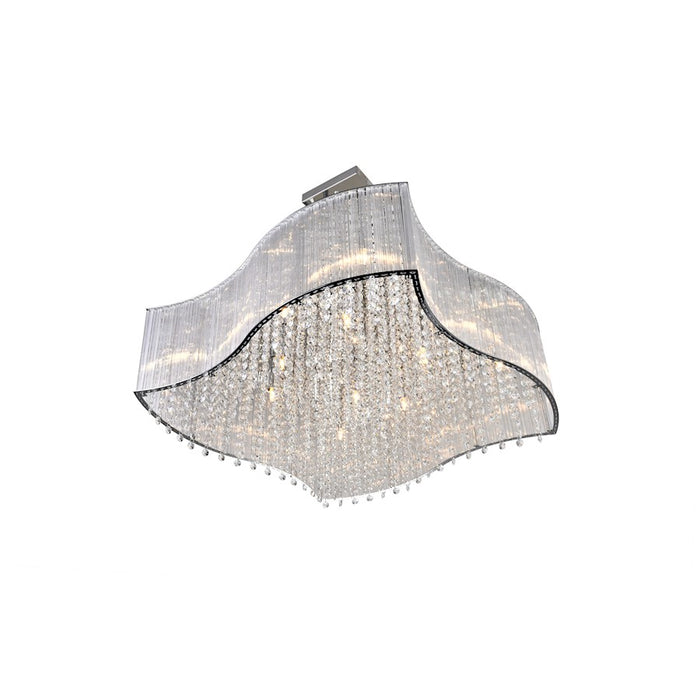 CWI Lighting Elsa 12 Light Drum Shade Chandelier, Chrome