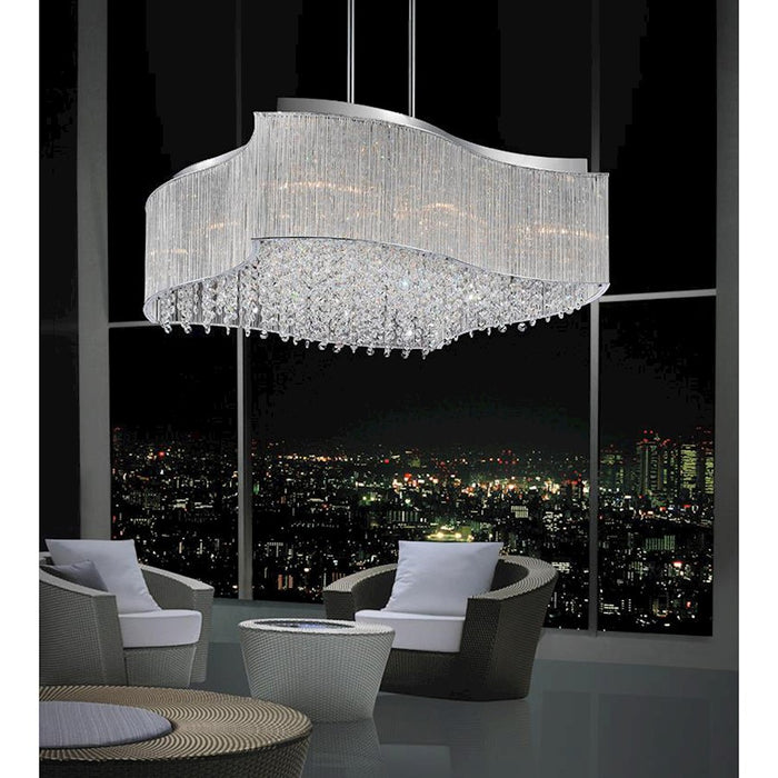 CWI Lighting Elsa 12 Light Drum Shade Chandelier, Chrome