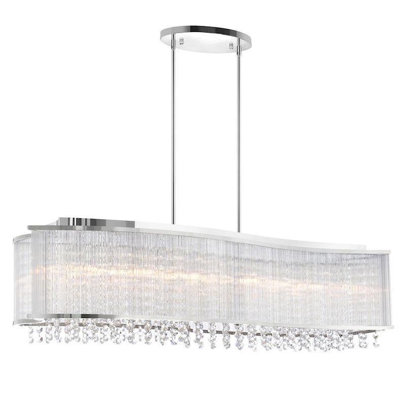 CWI Lighting Elsa 6 Light Drum Shade Chandelier, Chrome