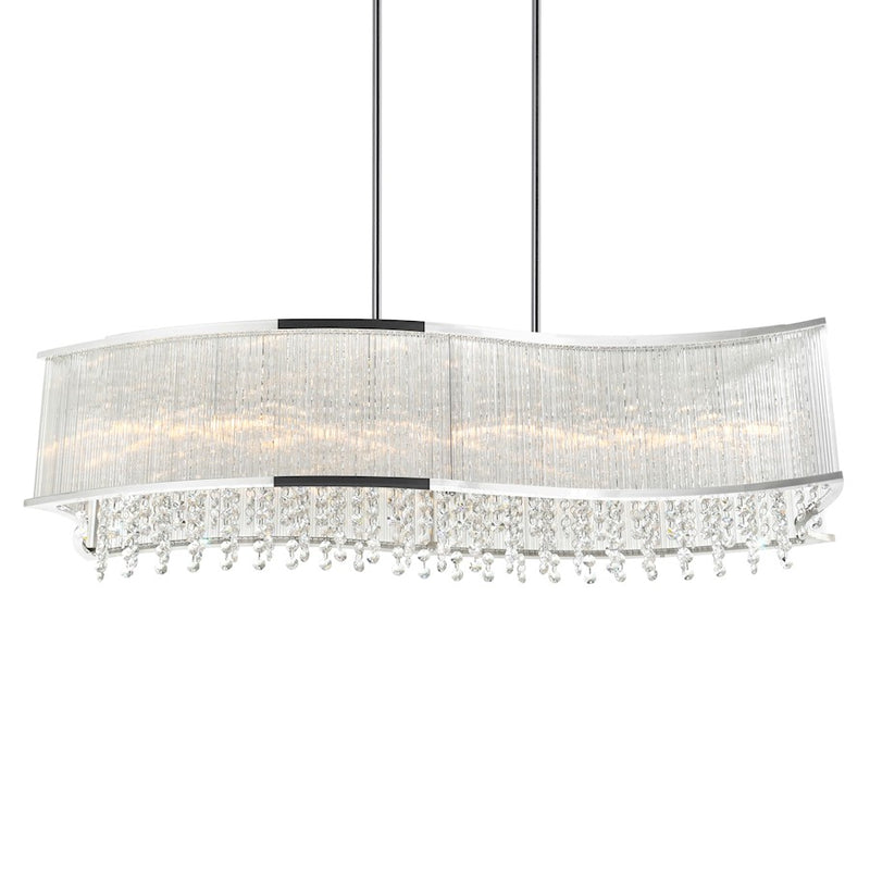 CWI Lighting Elsa 6 Light Drum Shade Chandelier, Chrome