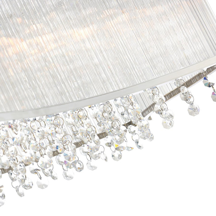 CWI Lighting Elsa 6 Light Drum Shade Chandelier, Chrome