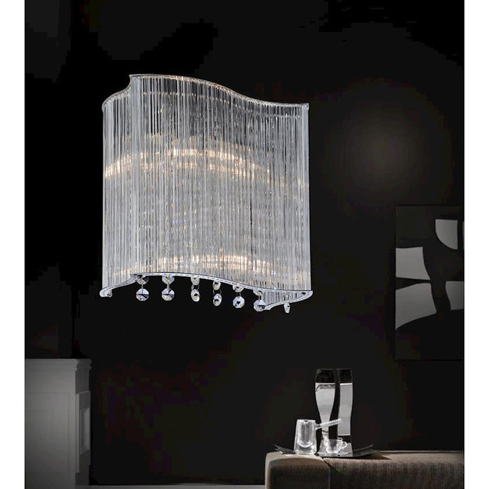 CWI Lighting Elsa 2 Light Wall Light, Chrome