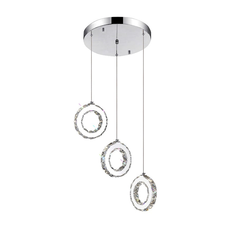 CWI Lighting Ring 16" Multi Pendant, Stainless Steel
