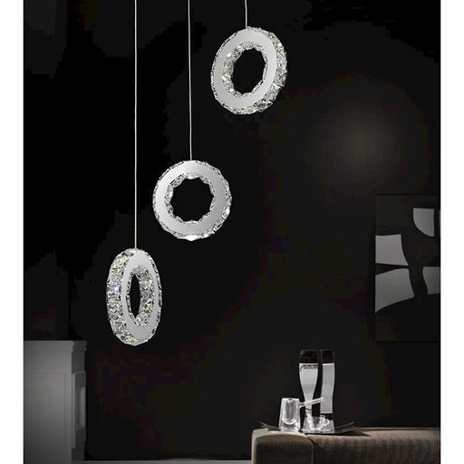 CWI Lighting Ring 16" Multi Pendant, Stainless Steel
