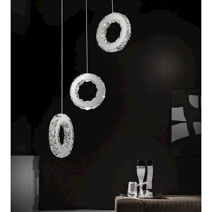 CWI Lighting Ring 16" Multi Pendant, Stainless Steel