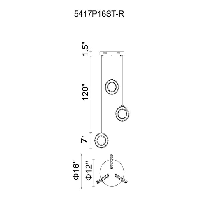 CWI Lighting Ring 16" Multi Pendant, Stainless Steel